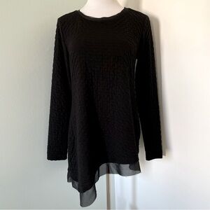 Simply Vera Vang Women’s Asymmetrical Long Sleeved Top Size M Black